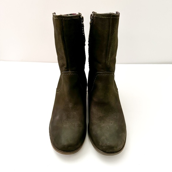 Teva Olive Gray Leather Foxy Mid Ankle Boots - Picture 2 of 7